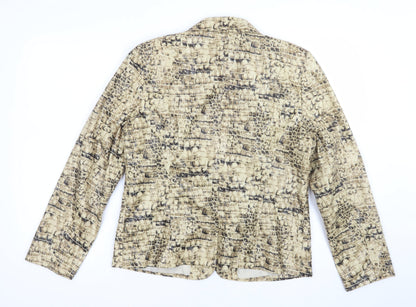 Norton McNaughton Women's Beige Animal Print Polyester Blazer Size 8
