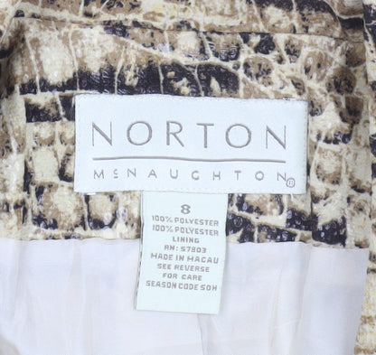 Norton McNaughton Women's Beige Animal Print Polyester Blazer Size 8