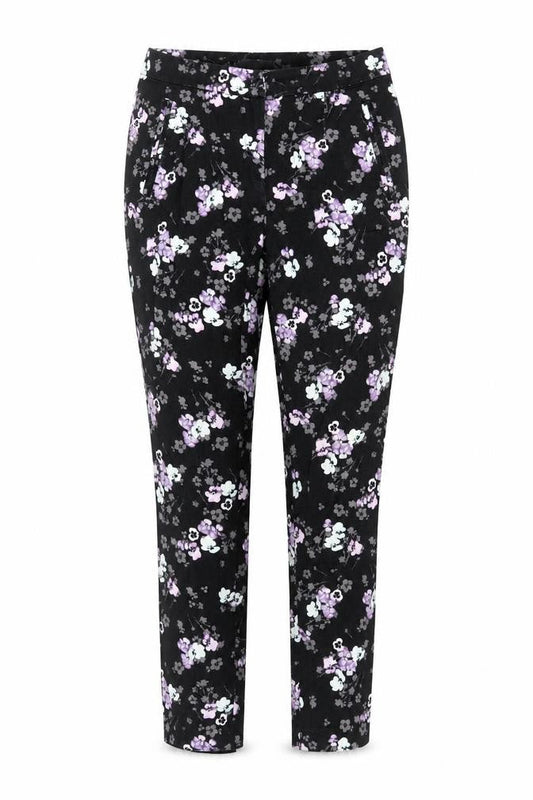 Red Herring Womens Black Floral Slim Fit Stretch Trousers Size 10