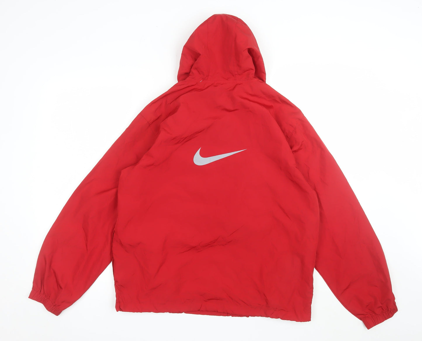 Nike Womens Red XL Windbreaker Hooded Jacket Lightweight