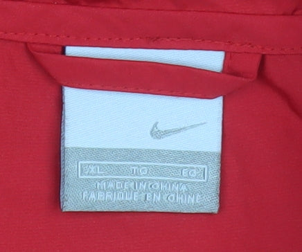 Nike Womens Red XL Windbreaker Hooded Jacket Lightweight