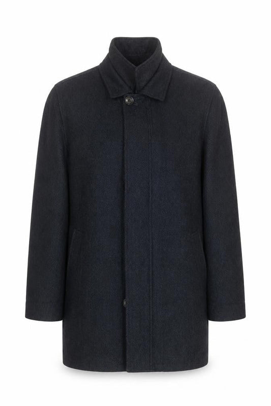 Chaps Men's Black Wool Blend Mid-Length Overcoat Size 38R