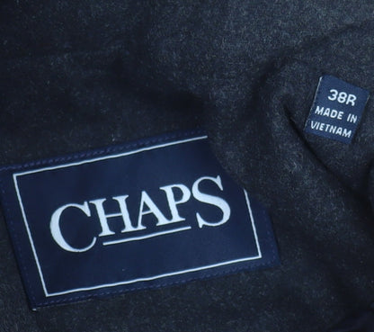 Chaps Men's Black Wool Blend Mid-Length Overcoat Size 38R