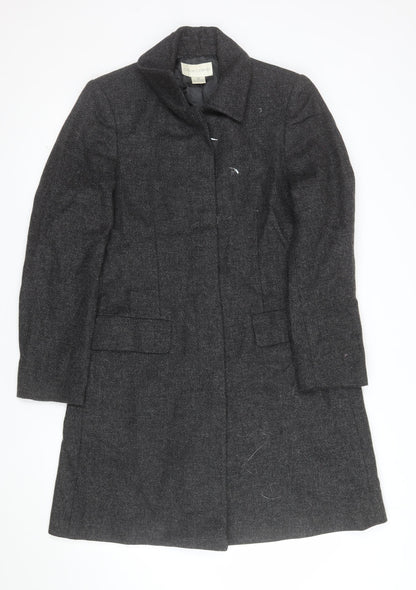 Casual Corner Women's Grey Wool Long Overcoat Size 10