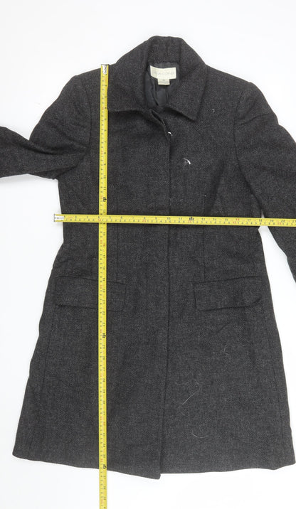 Casual Corner Women's Grey Wool Long Overcoat Size 10