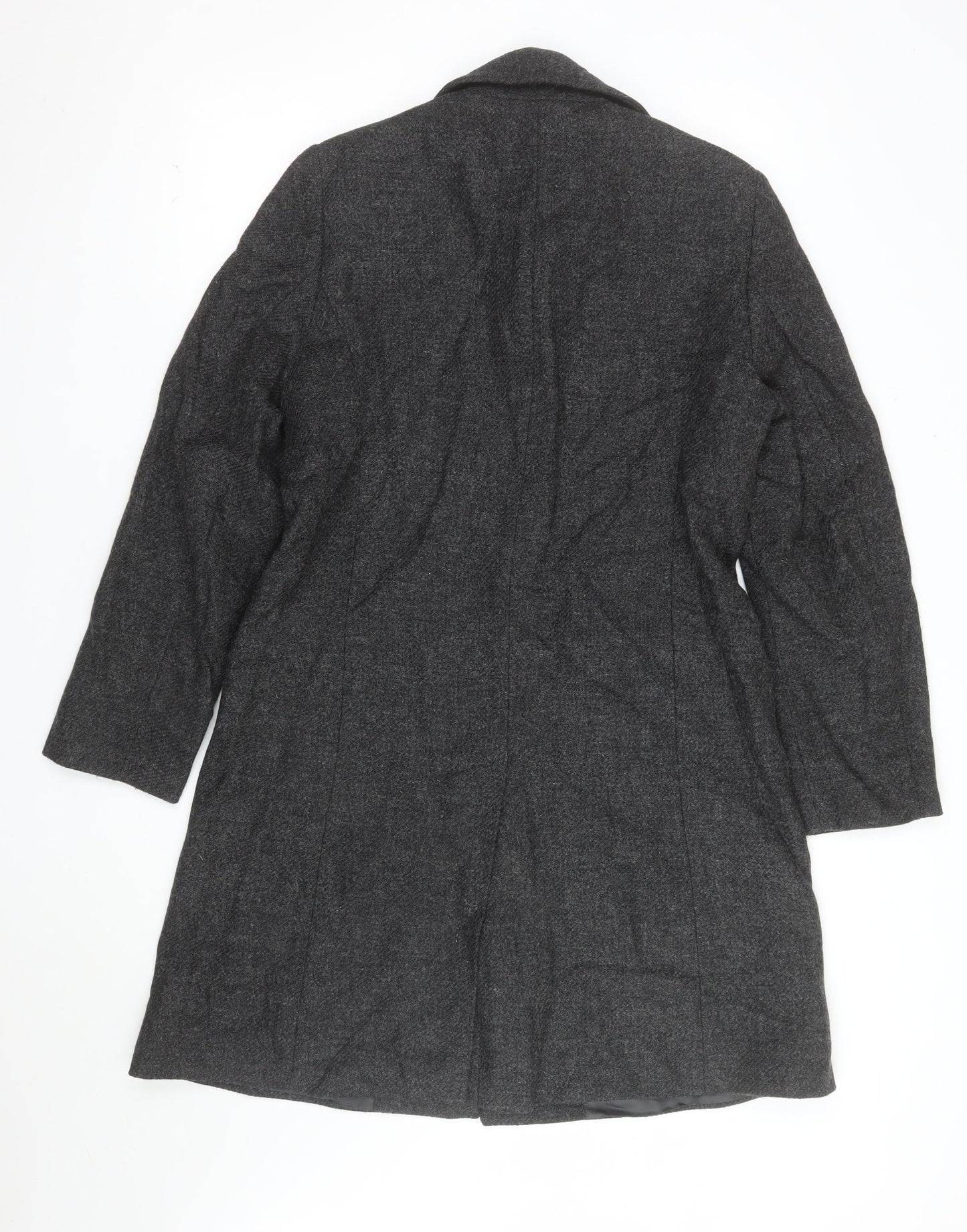 Casual Corner Women's Grey Wool Long Overcoat Size 10