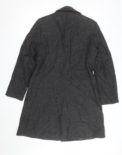 Casual Corner Women's Grey Wool Long Overcoat Size 10