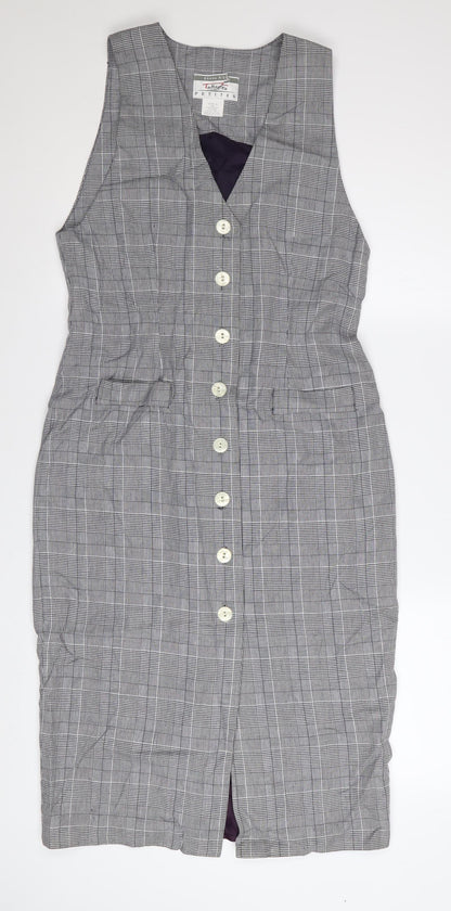 Talbots Petites Grey Check Sheath Business Dress Size 6