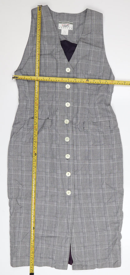 Talbots Petites Grey Check Sheath Business Dress Size 6