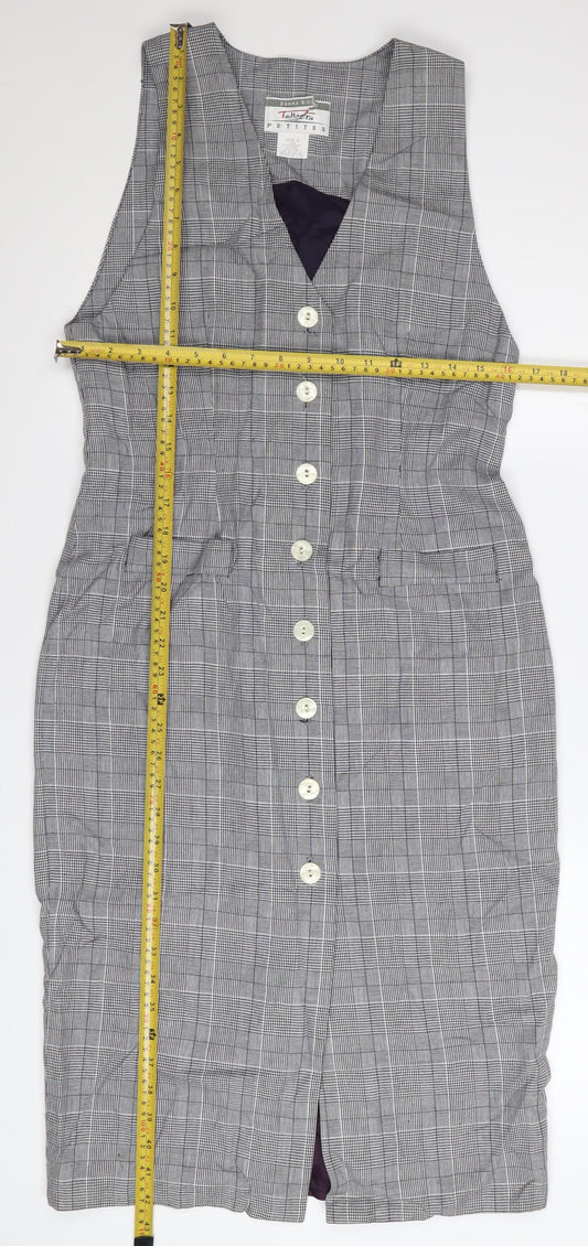 Talbots Petites Grey Check Sheath Business Dress Size 6