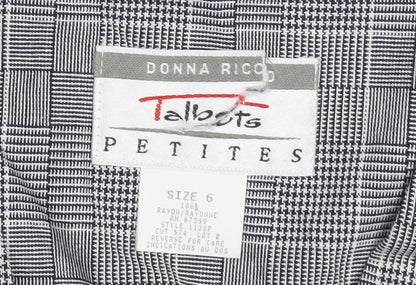 Talbots Petites Grey Check Sheath Business Dress Size 6