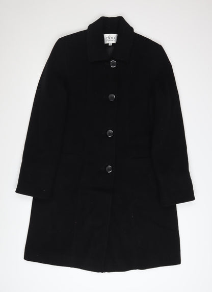 Cleo Petites Women’s Black Wool Blend Mid-Length Coat Size 6