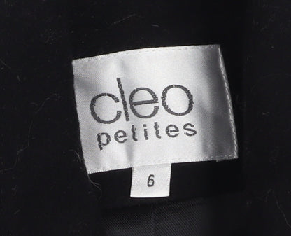 Cleo Petites Women’s Black Wool Blend Mid-Length Coat Size 6