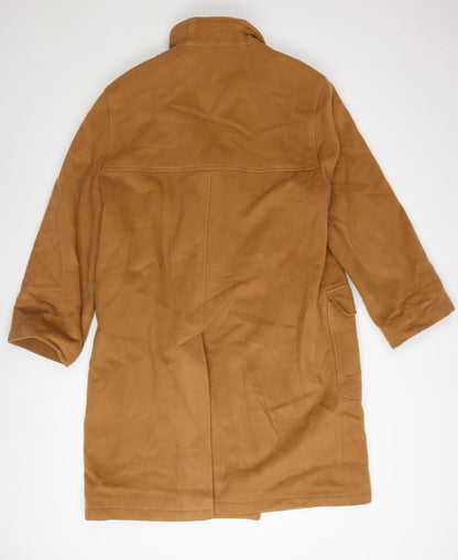 Calvin Klein Women's Brown Wool Blend Long Overcoat Size 12