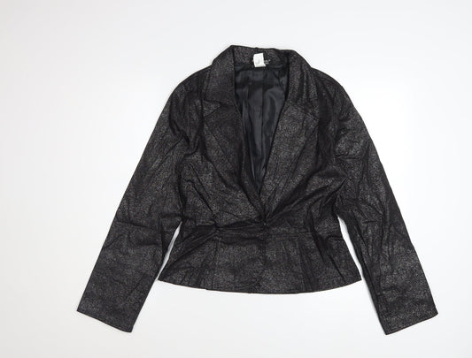 Roommates California Women’s Black L Glitter Blazer Jacket
