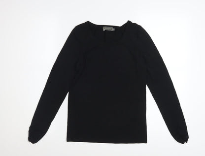 Mint Velvet Womens Black Long Sleeve Modal Top Size 12