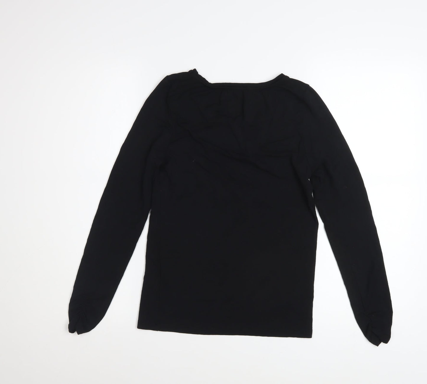 Mint Velvet Womens Black Long Sleeve Modal Top Size 12