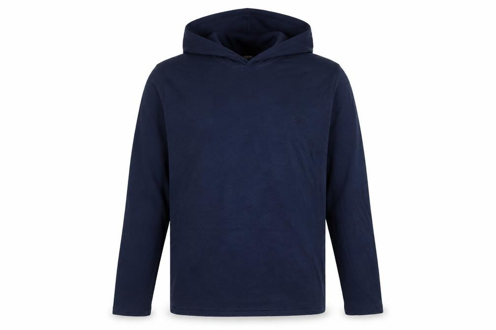 Hugo Boss Men's Blue Pullover Hoodie L Long Sleeve Cotton Elastane