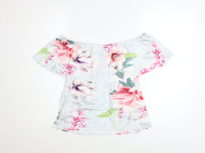 Lipsy London Women's Floral Off Shoulder Top UK 16 Viscose Blend