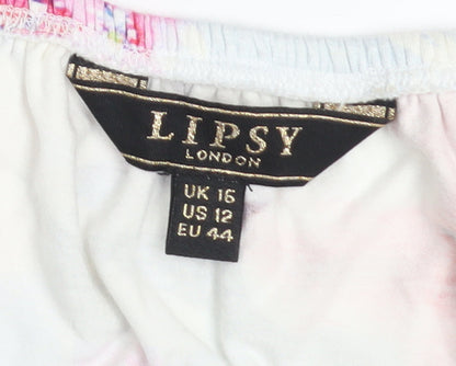 Lipsy London Women's Floral Off Shoulder Top UK 16 Viscose Blend