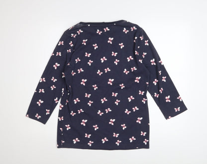 Bonmarché Women’s Blue Floral Beaded 3/4 Sleeve T-Shirt Size 14