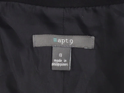 Apt.9 Womens Black Size 8 Tailored Blazer Jacket