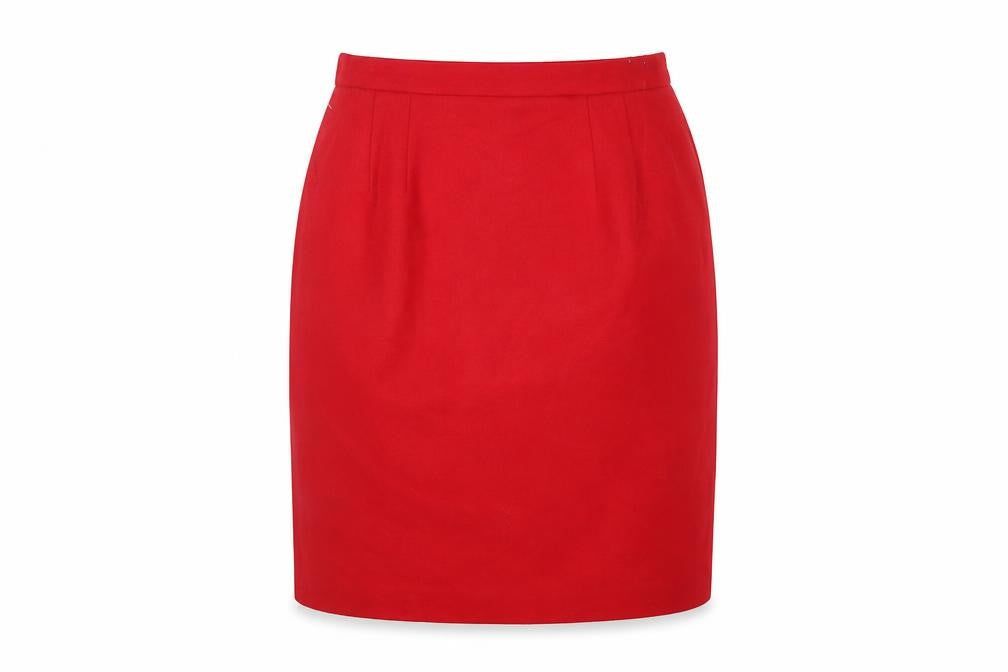 Worthington Women's Red Wool Pencil Skirt Size 12 Petite