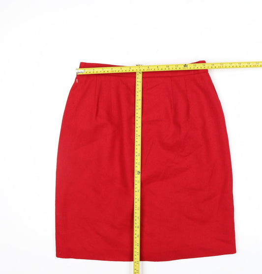 Worthington Women's Red Wool Pencil Skirt Size 12 Petite