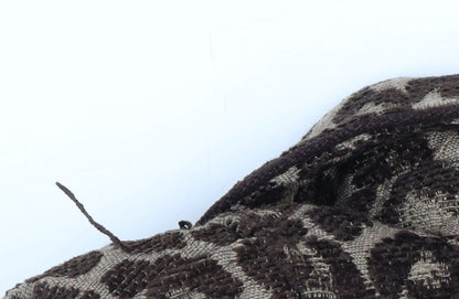 BKE Womens Brown Leopard Print Pea Coat Medium Double Breasted Autumn