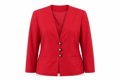 Fitting Image Petites Red Pure New Wool Blazer Womens Size 10 Classic Fit