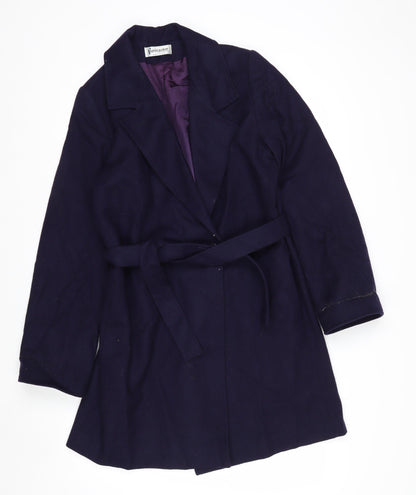 Forecaster of Boston Womens Blue Wool Belted Overcoat Size 6