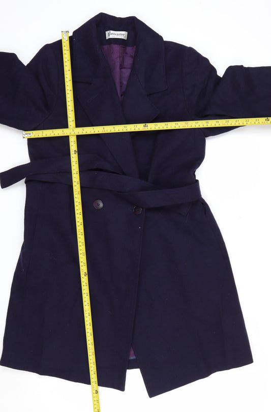 Forecaster of Boston Womens Blue Wool Belted Overcoat Size 6