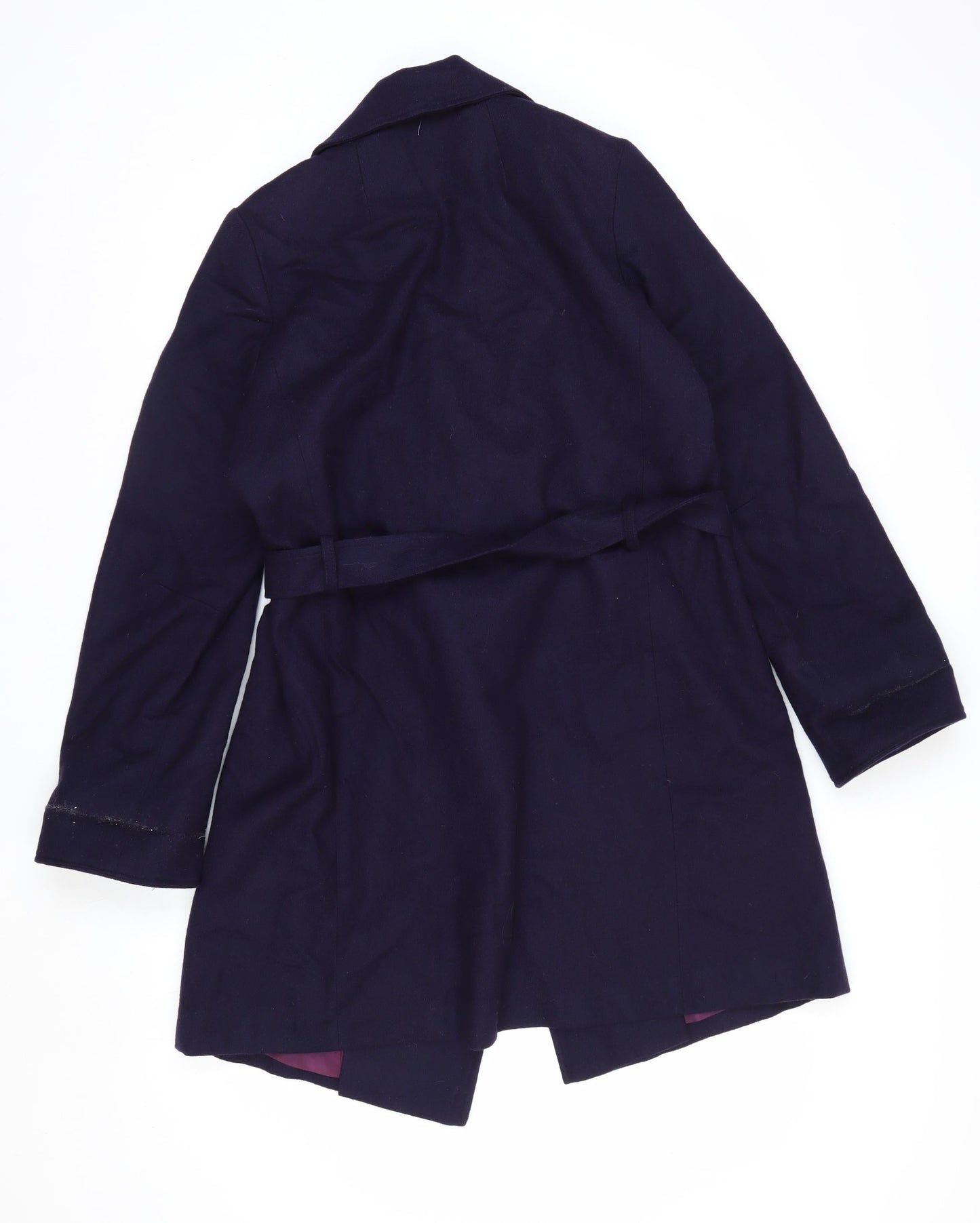 Forecaster of Boston Womens Blue Wool Belted Overcoat Size 6