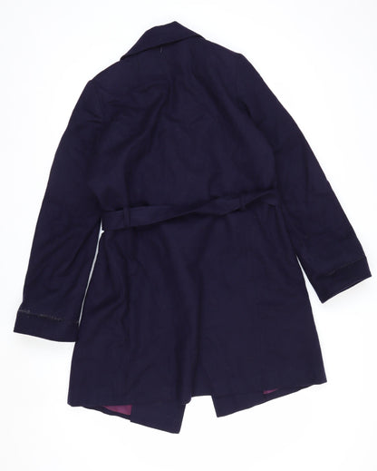Forecaster of Boston Womens Blue Wool Belted Overcoat Size 6