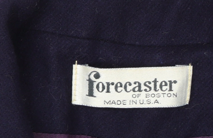 Forecaster of Boston Womens Blue Wool Belted Overcoat Size 6