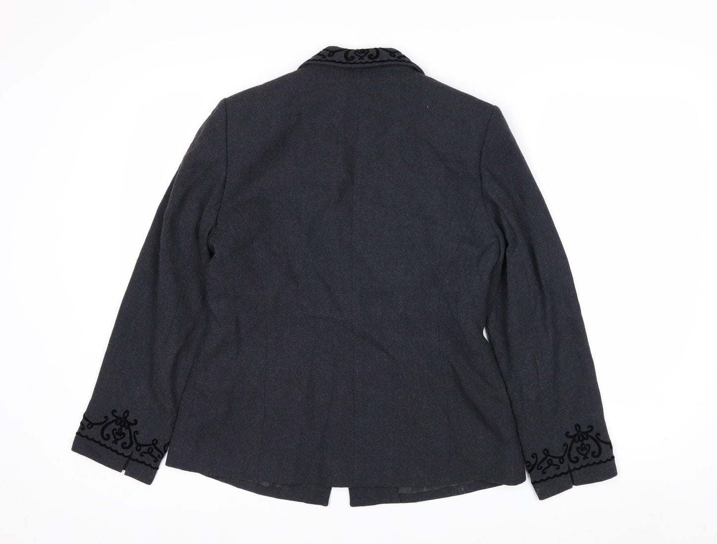 Kasper ASL Petite Black Embroidered Blazer Women’s Size 10