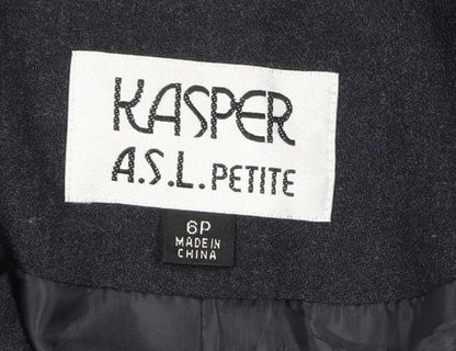 Kasper ASL Petite Black Embroidered Blazer Women’s Size 10