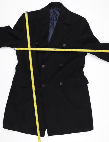 Austin Reed Men's Black Wool Cashmere Pea Coat Size 40R