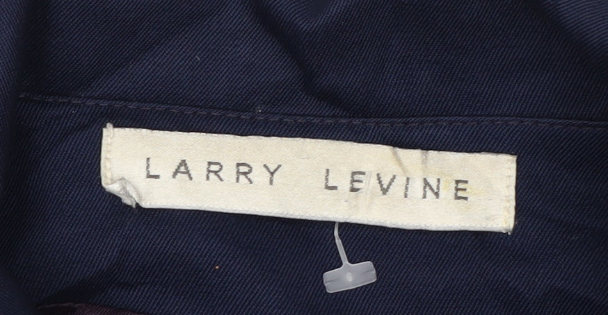 Larry Levine Women's Blue Long Trench Coat Size 12 Classic Style