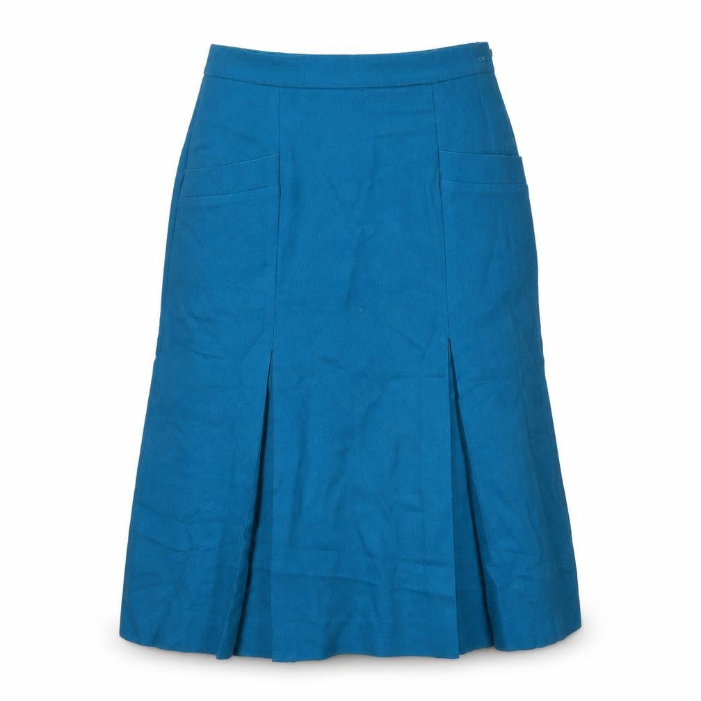 Austin Reed Women's Blue Wool A-Line Midi Skirt Size 14