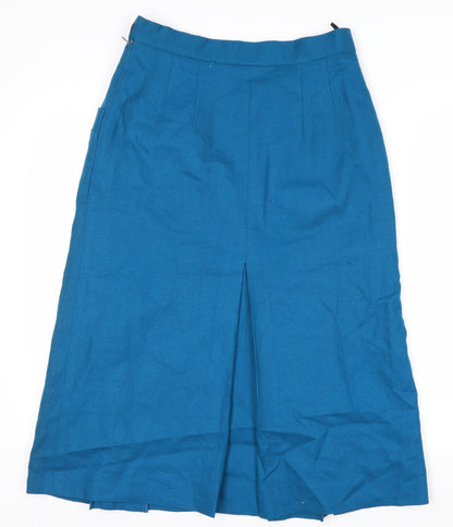 Austin Reed Women's Blue Wool A-Line Midi Skirt Size 14