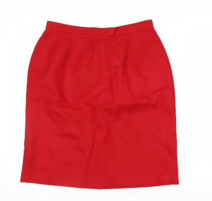 Fundamental Things Women’s Red Wool Knee Length Pencil Skirt Size 12