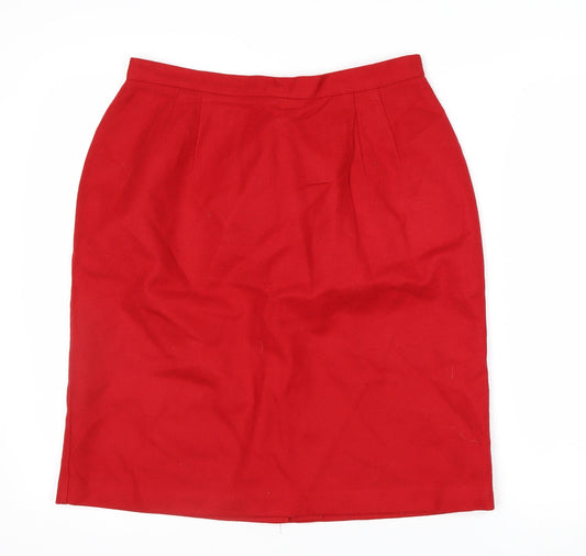 Fundamental Things Women’s Red Wool Knee Length Pencil Skirt Size 12
