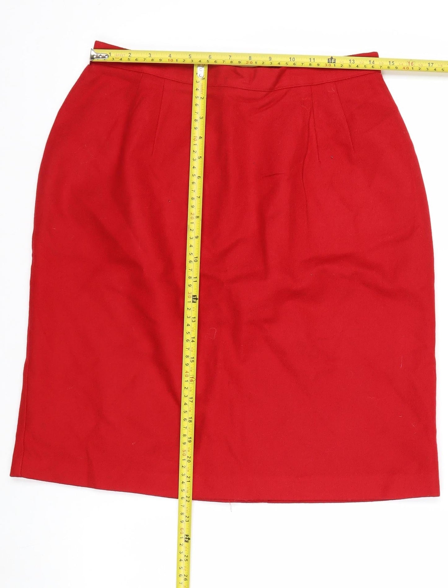 Fundamental Things Women’s Red Wool Knee Length Pencil Skirt Size 12