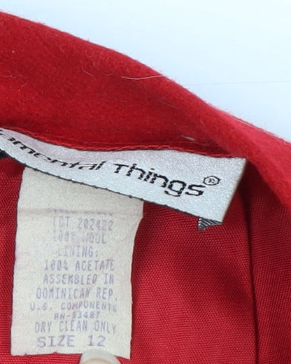 Fundamental Things Women’s Red Wool Knee Length Pencil Skirt Size 12