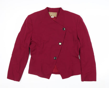 Saville Womens Red Double-Breasted Suit Jacket Size 10 Classic Fit