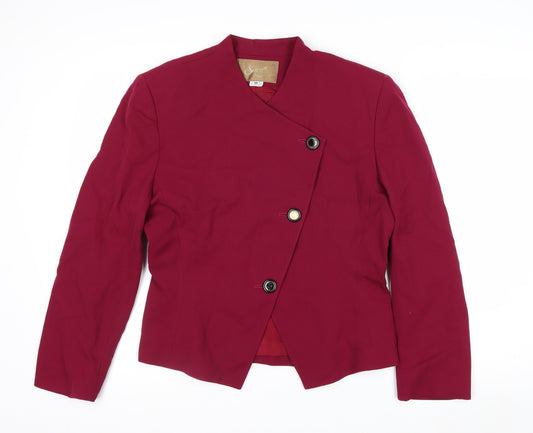 Saville Womens Red Double-Breasted Suit Jacket Size 10 Classic Fit