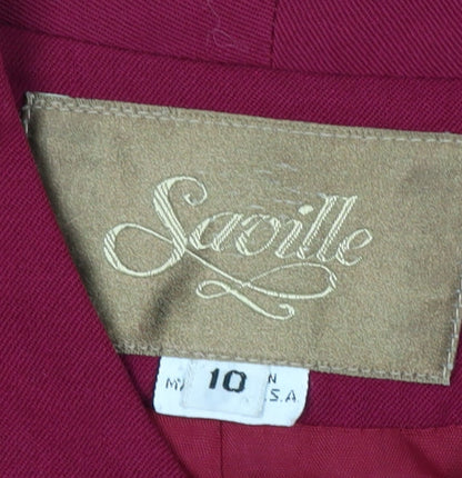 Saville Womens Red Double-Breasted Suit Jacket Size 10 Classic Fit