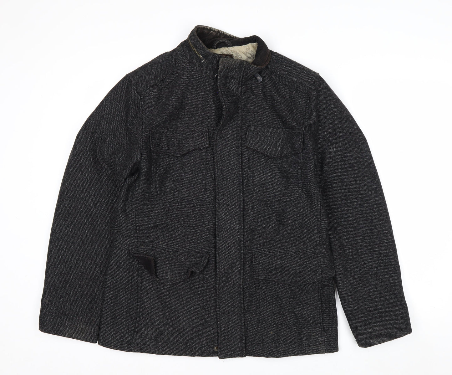Saint George by Duffer Men’s Grey Wool Tweed Field Jacket Small