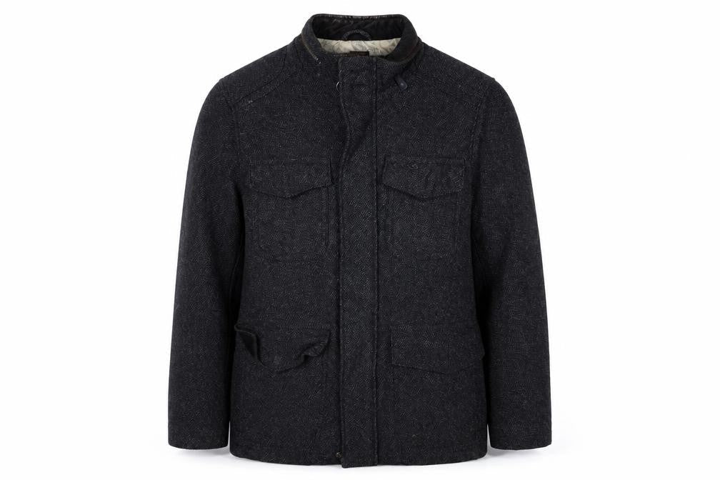 Saint George by Duffer Men’s Grey Wool Tweed Field Jacket Small